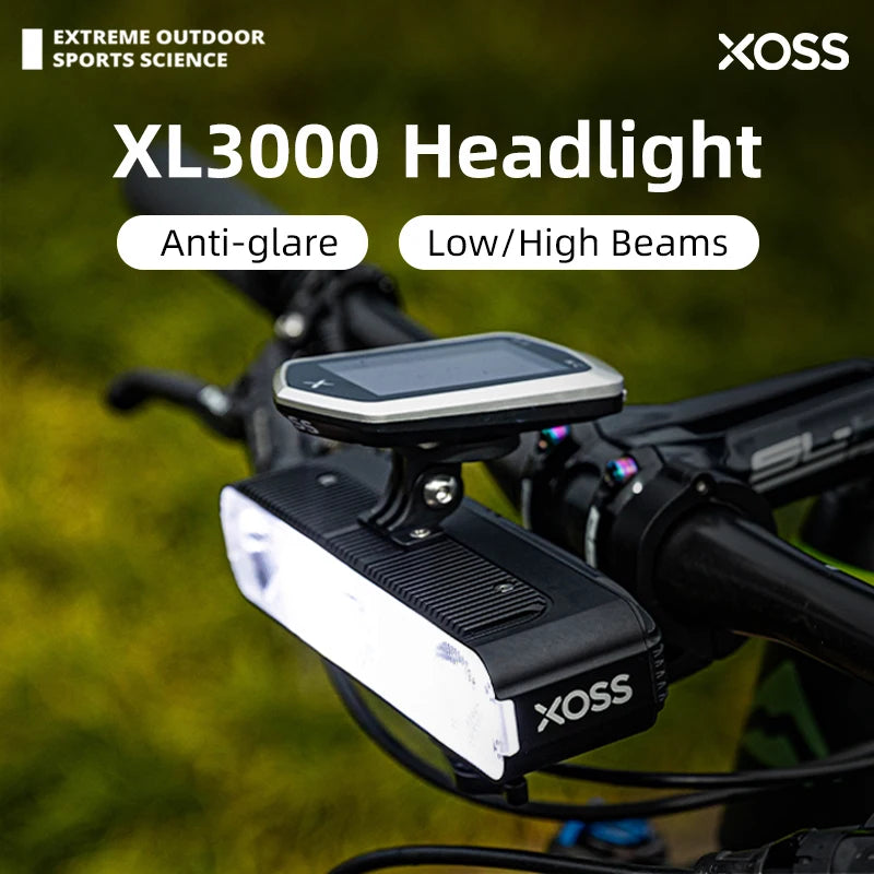XOSS-Eclairage avant pour vélo XL3000, 3000Lm, 9000mAh